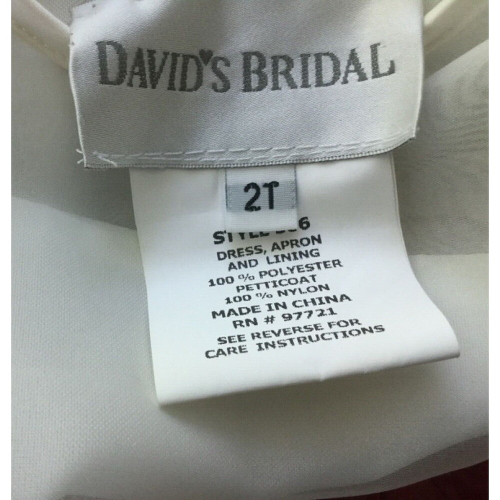 David's Bridal Formal Flower Girl Dress~Wedding~Red/White~Little Girl's size 2T - Picture 3 of 3